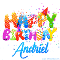 Happy Birthday Andriel - Creative Personalized GIF With Name