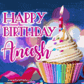 Happy Birthday Aneesh - Lovely Animated GIF