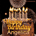 Chocolate Happy Birthday Cake for Angelica (GIF)