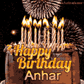 Chocolate Happy Birthday Cake for Anhar (GIF)