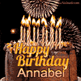 Chocolate Happy Birthday Cake for Annabel (GIF)