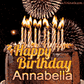 Chocolate Happy Birthday Cake for Annabella (GIF)