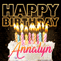 Annalyn - Animated Happy Birthday Cake GIF Image for WhatsApp