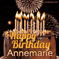Chocolate Happy Birthday Cake for Annemarie (GIF)