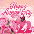 Happy 22nd Anniversary GIF - Amazing Flowers and Glitter