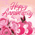 Happy 33rd Anniversary GIF - Amazing Flowers and Glitter