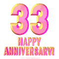 Happy 33rd Anniversary 3D Text Animated GIF