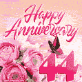 Happy 44th Anniversary GIF - Amazing Flowers and Glitter
