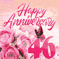 Happy 46th Anniversary GIF - Amazing Flowers and Glitter