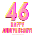 Happy 46th Anniversary 3D Text Animated GIF