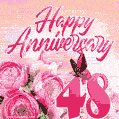 Happy 48th Anniversary GIF - Amazing Flowers and Glitter