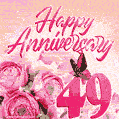 Happy 49th Anniversary GIF - Amazing Flowers and Glitter