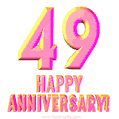 Happy 49th Anniversary 3D Text Animated GIF