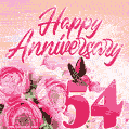 Happy 54th Anniversary GIF - Amazing Flowers and Glitter