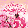 Happy 58th Anniversary GIF - Amazing Flowers and Glitter