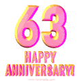 Happy 63rd Anniversary 3D Text Animated GIF
