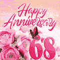 Happy 68th Anniversary GIF - Amazing Flowers and Glitter