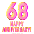 Happy 68th Anniversary 3D Text Animated GIF