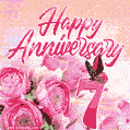 Happy 7th Anniversary GIF - Amazing Flowers and Glitter