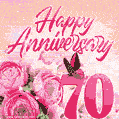 Happy 70th Anniversary GIF - Amazing Flowers and Glitter