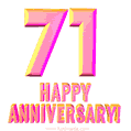 Happy 71st Anniversary 3D Text Animated GIF