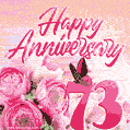 Happy 73rd Anniversary GIF - Amazing Flowers and Glitter