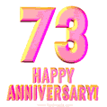 Happy 73rd Anniversary 3D Text Animated GIF