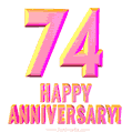 Happy 74th Anniversary 3D Text Animated GIF