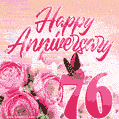 Happy 76th Anniversary GIF - Amazing Flowers and Glitter