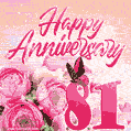 Happy 81st Anniversary GIF - Amazing Flowers and Glitter