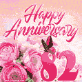 Happy 82nd Anniversary GIF - Amazing Flowers and Glitter