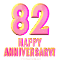 Happy 82nd Anniversary 3D Text Animated GIF