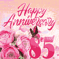 Happy 85th Anniversary GIF - Amazing Flowers and Glitter
