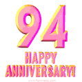 Happy 94th Anniversary 3D Text Animated GIF