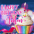 Happy Birthday Anton - Lovely Animated GIF