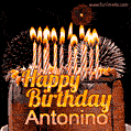 Chocolate Happy Birthday Cake for Antonino (GIF)
