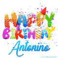 Happy Birthday Antonino - Creative Personalized GIF With Name