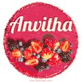 Happy Birthday Cake with Name Anvitha - Free Download
