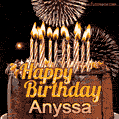 Chocolate Happy Birthday Cake for Anyssa (GIF)