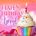 Happy Birthday Apryl - Lovely Animated GIF