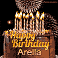 Chocolate Happy Birthday Cake for Arella (GIF)