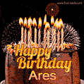 Chocolate Happy Birthday Cake for Ares (GIF)