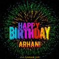 New Bursting with Colors Happy Birthday Arhan GIF and Video with Music