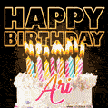 Ari - Animated Happy Birthday Cake GIF Image for WhatsApp