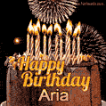 Chocolate Happy Birthday Cake for Aria (GIF)