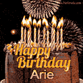 Chocolate Happy Birthday Cake for Arie (GIF)