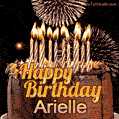 Chocolate Happy Birthday Cake for Arielle (GIF)