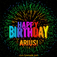 New Bursting with Colors Happy Birthday Arius GIF and Video with Music