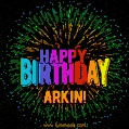 New Bursting with Colors Happy Birthday Arkin GIF and Video with Music