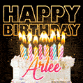 Arlee - Animated Happy Birthday Cake GIF Image for WhatsApp